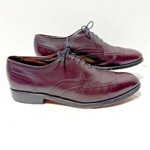 Allen Edmonds Marlow Oxford shoes Brown Leather Wingtip Men's Size 9E (Wide)